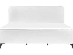Outlet Łóżko Boucle VALOGNES 180 x 200 cm Złamana biel Łóżka Tapicerowane|Łóżka Podwójne