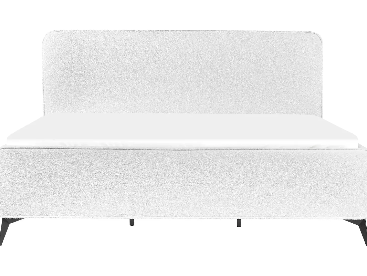 Outlet Łóżko Boucle VALOGNES 180 x 200 cm Złamana biel Łóżka Tapicerowane|Łóżka Podwójne
