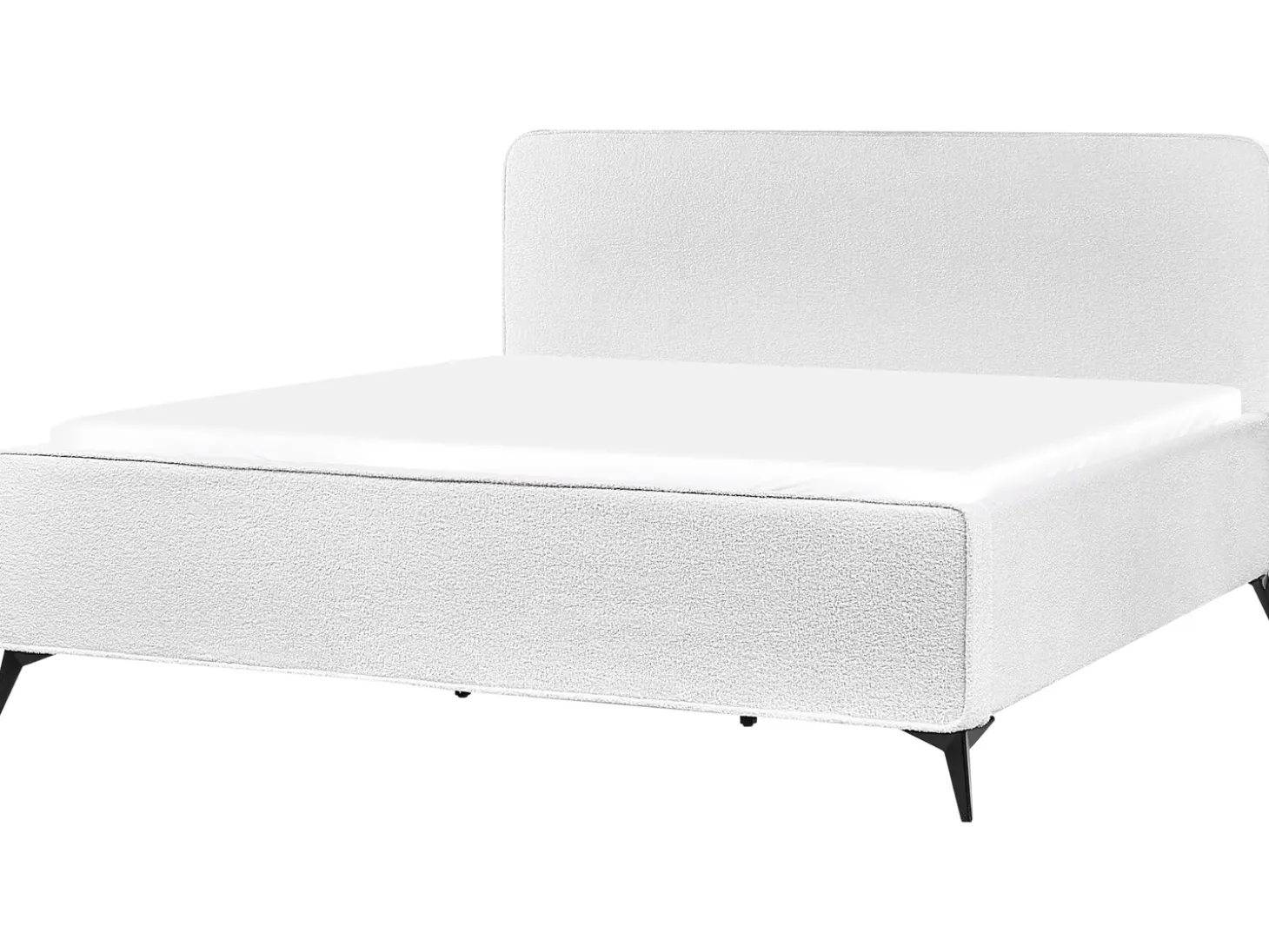 Outlet Łóżko Boucle VALOGNES 180 x 200 cm Złamana biel Łóżka Tapicerowane|Łóżka Podwójne