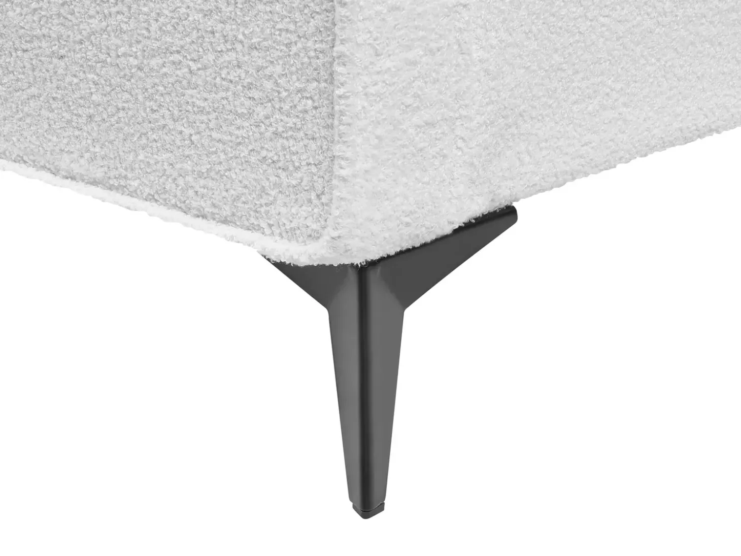 Outlet Łóżko Boucle VALOGNES 180 x 200 cm Złamana biel Łóżka Tapicerowane|Łóżka Podwójne