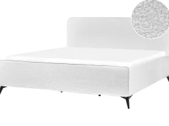 Outlet Łóżko Boucle VALOGNES 180 x 200 cm Złamana biel Łóżka Tapicerowane|Łóżka Podwójne