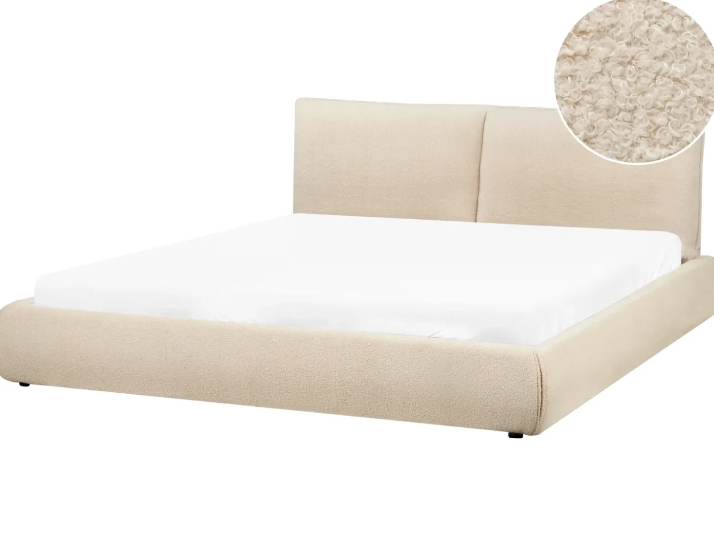 Clearance Boucle VINAY 180 x 200 cm Jasno Łóżka Tapicerowane|Łóżka Podwójne