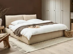 Clearance Boucle VINAY 180 x 200 cm Jasno Łóżka Tapicerowane|Łóżka Podwójne