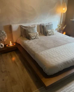 Outlet Boucle ZEN 180 x 200 cm Jesion brązowy Łóżka Podwójne|Wszystkie Łóżka