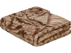 Koc BAKIRA Sztuczne futro 150 x 200 cm Brązowy