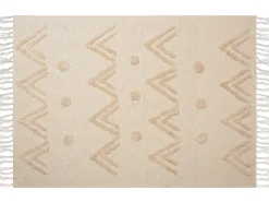 Koc FATEHPUR Bawełna 130 x 180 cm Beżowy
