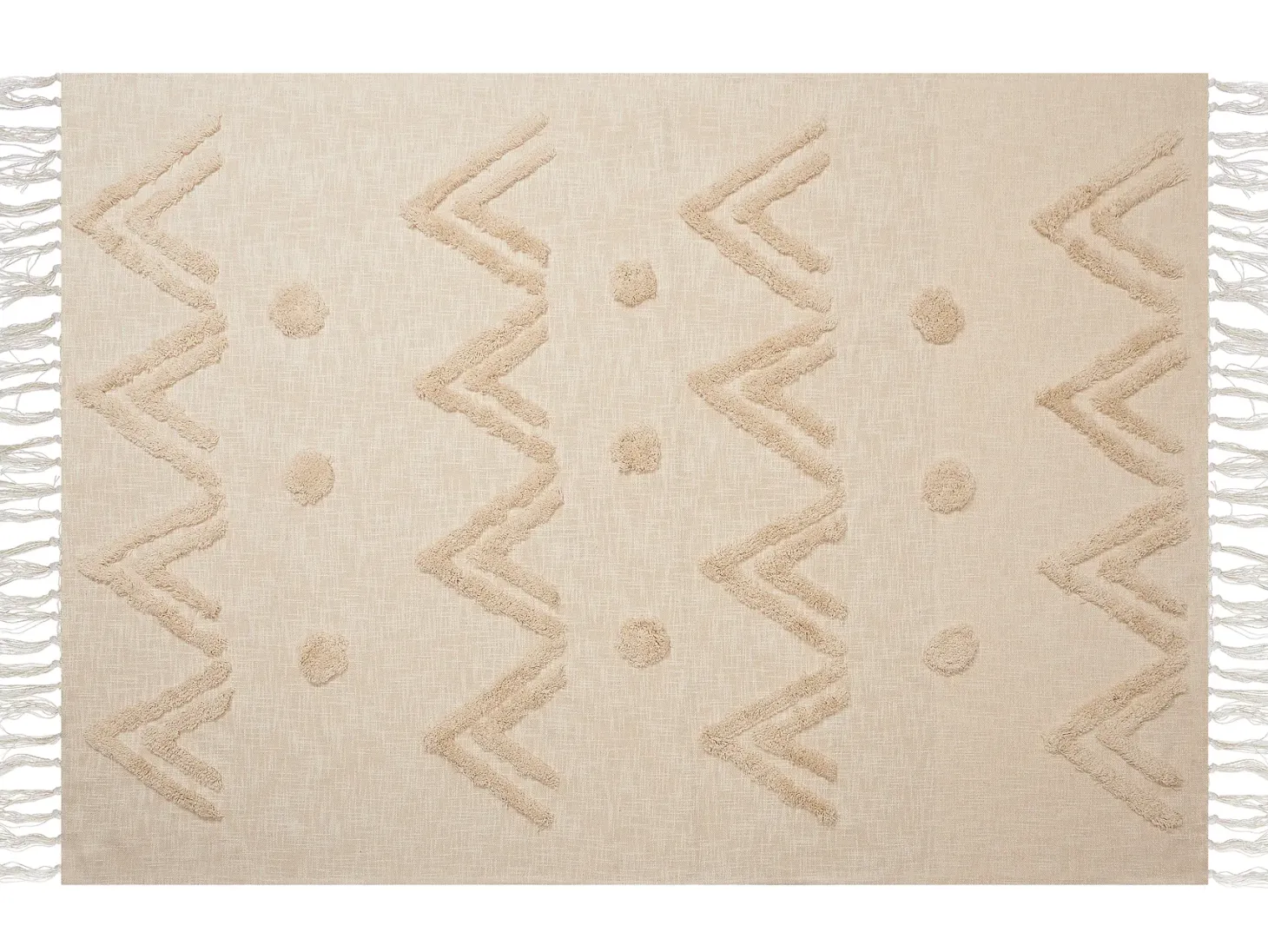 Koc FATEHPUR Bawełna 130 x 180 cm Beżowy