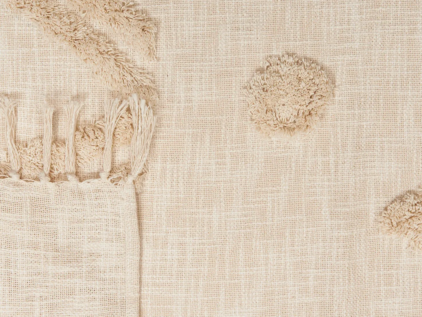 Koc FATEHPUR Bawełna 130 x 180 cm Beżowy