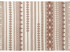 Koc JORHAT Bawełna 130 x 180 cm Beżowy