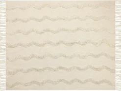 Koc KHARI Bawełna 125 x 150 cm Jasnobeżowy