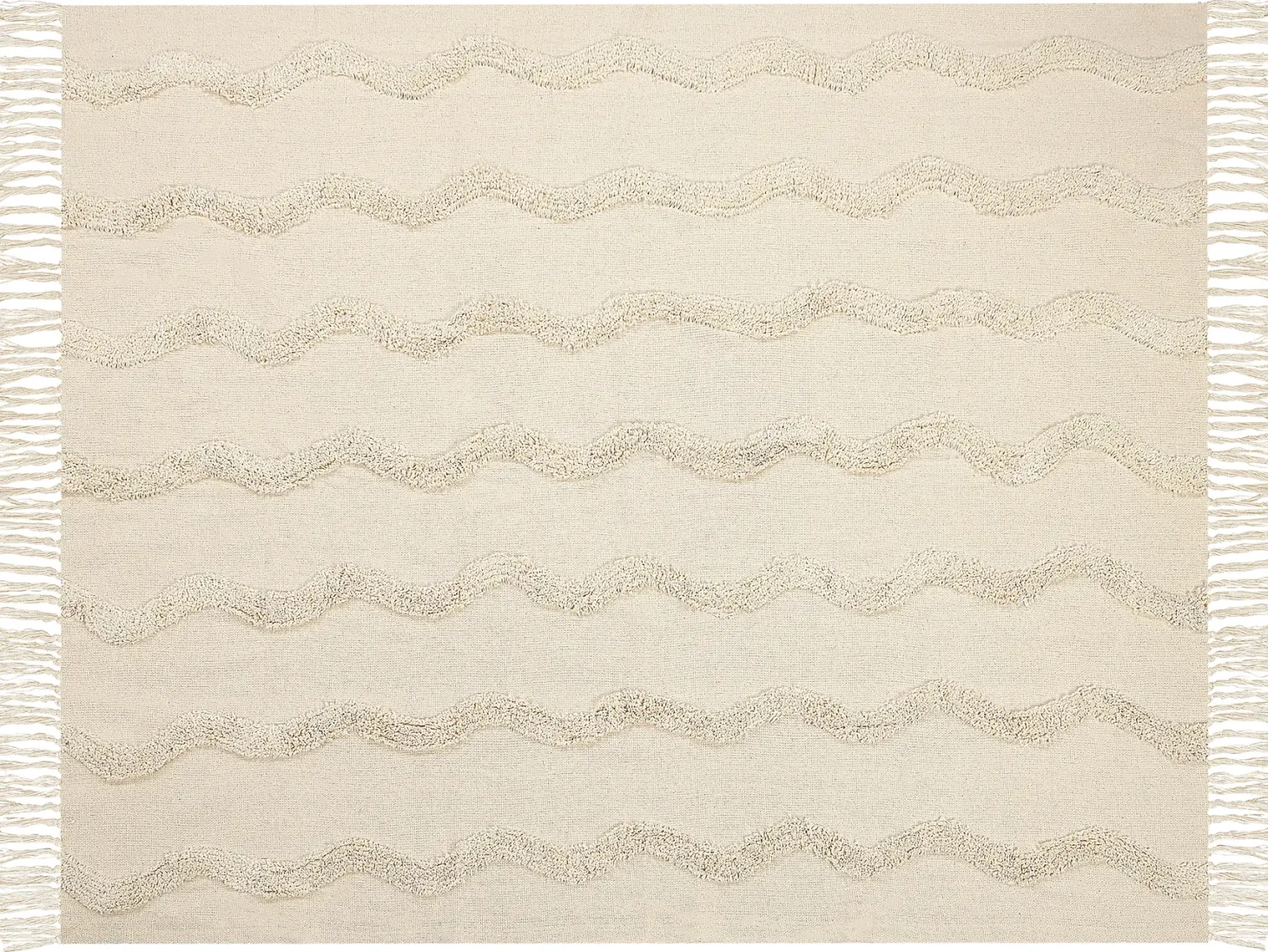 Koc KHARI Bawełna 125 x 150 cm Jasnobeżowy