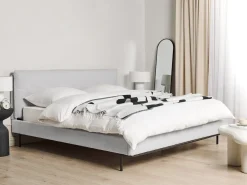 Sale Łóżko CORIO 180 x 200 cm Jasnoszary Łóżka Tapicerowane|Łóżka Podwójne