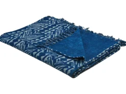 Koc SHIVPURI Bawełna 130 x 180 cm Niebieski