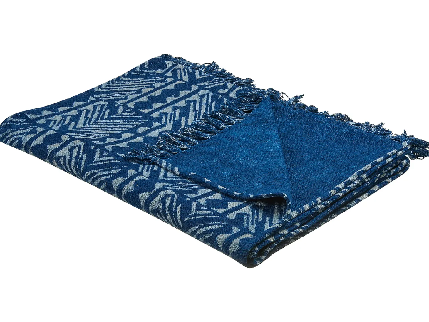 Koc SHIVPURI Bawełna 130 x 180 cm Niebieski