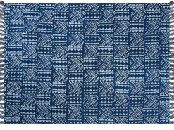 Koc SHIVPURI Bawełna 130 x 180 cm Niebieski