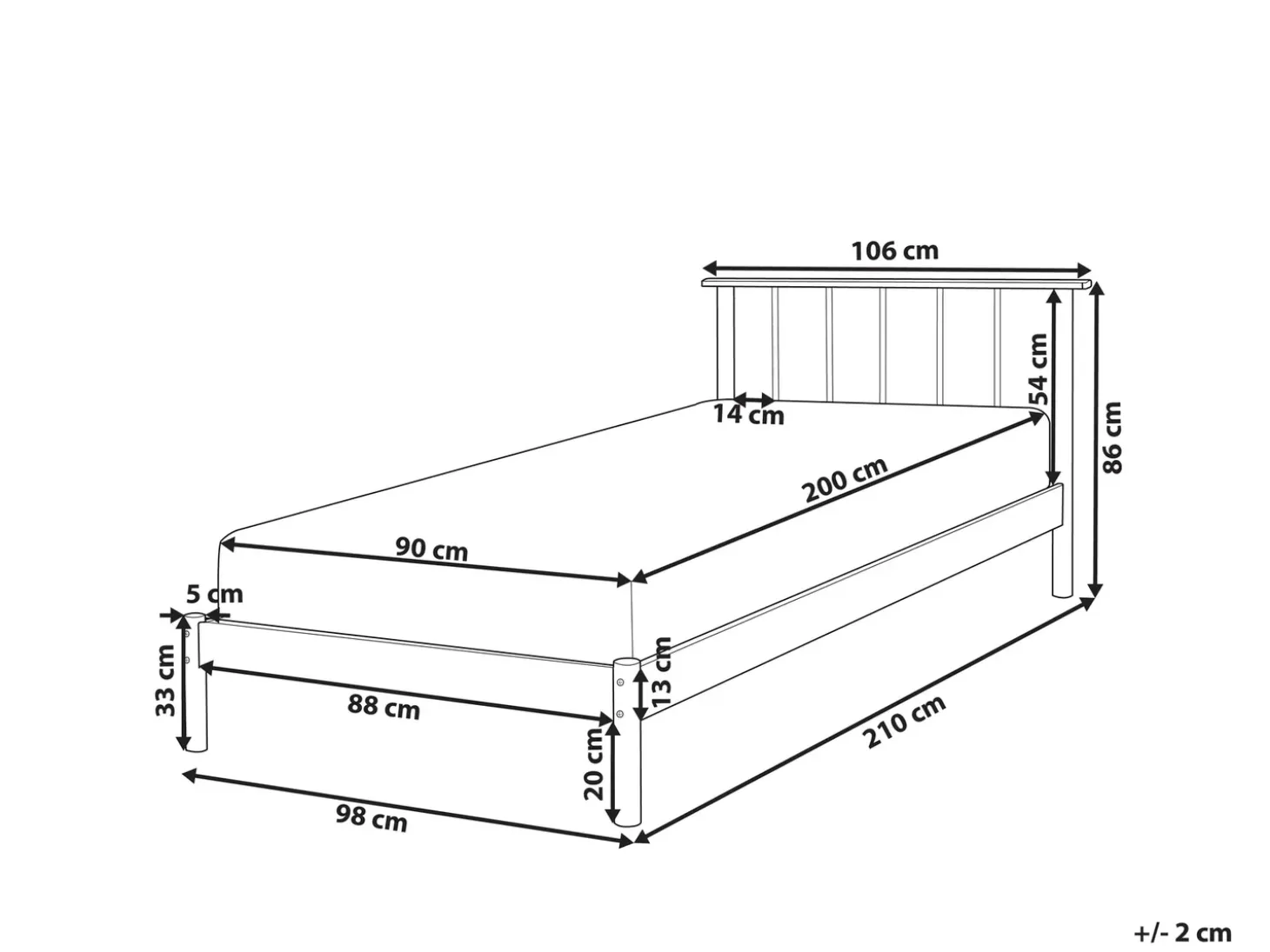 Discount Łóżko Drewno sosnowe BARRET 90 x 200 cm Łóżka Pojedyncze|Wszystkie Łóżka