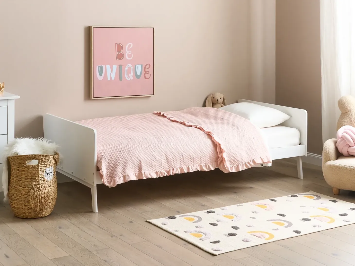 Online Łóżko Drewno sosnowe BONNAC 90 x 200 cm Dzieci Łóżka Pojedyncze|Łóżka Drewniane
