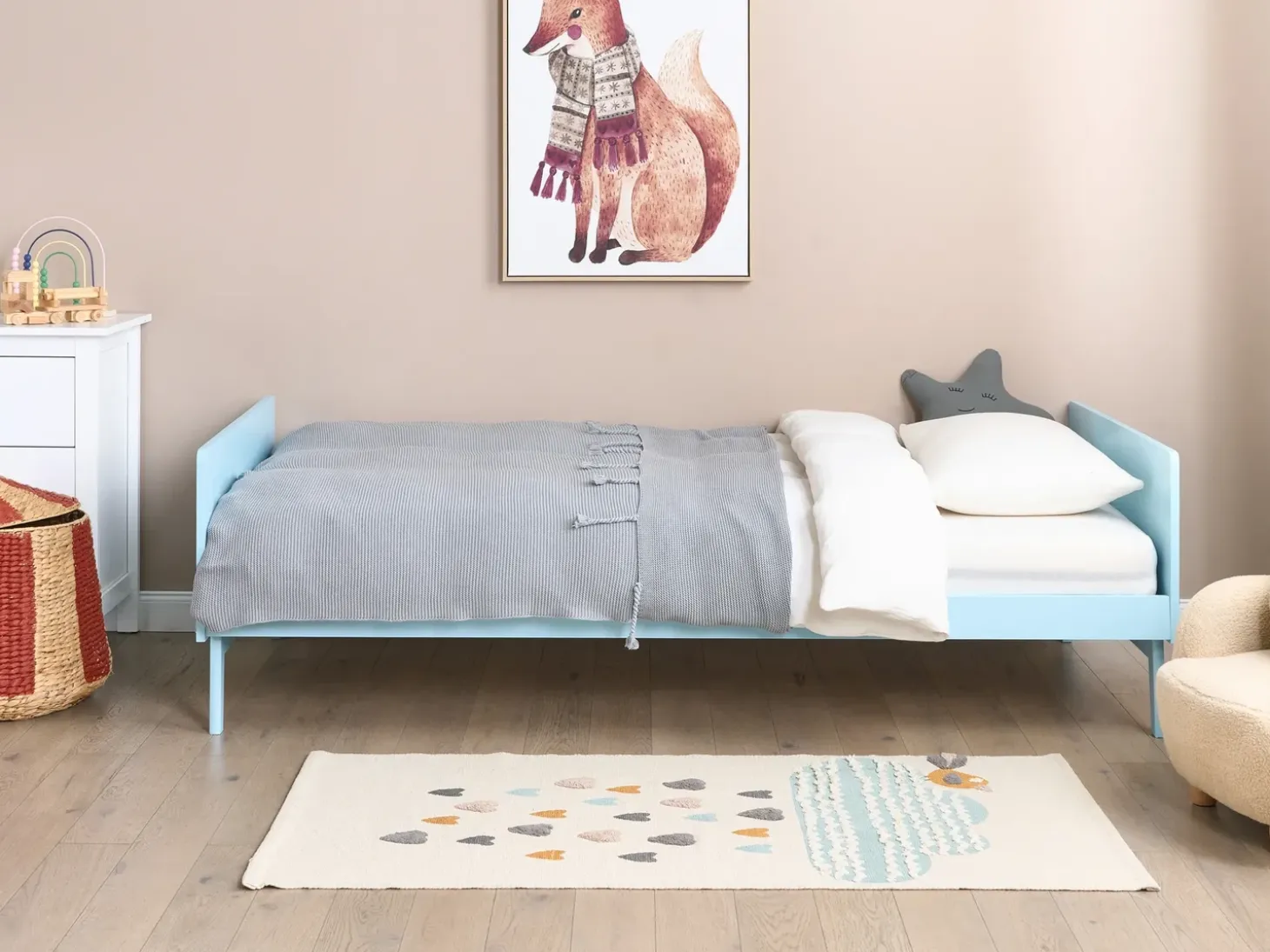 Hot Łóżko Drewno sosnowe BONNAC 90 x 200 cm Błękitny Dzieci Łóżka Drewniane|Wszystkie Meble I Akcesoria Dziecięce