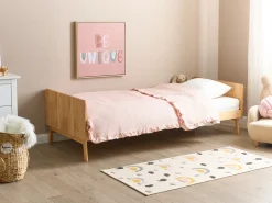 Online Łóżko Drewno sosnowe BONNAC 90 x 200 cm Jasno Dzieci Łóżka Pojedyncze|Łóżka Drewniane