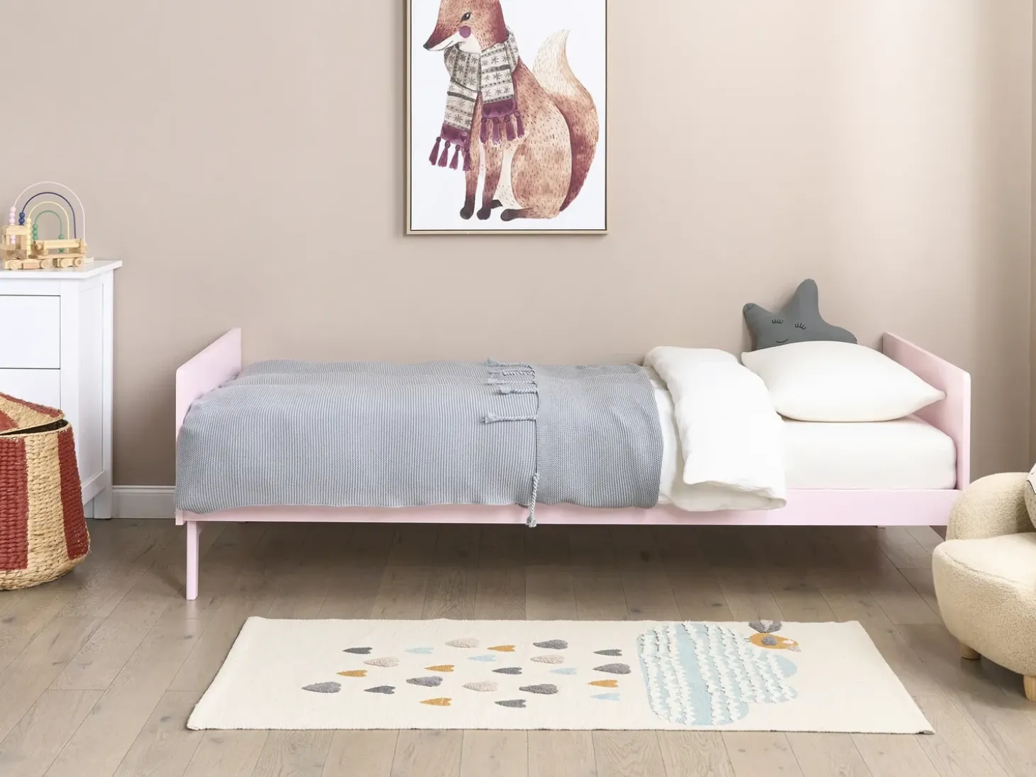 Sale Łóżko Drewno sosnowe BONNAC 90 x 200 cm Pastelowy róż Dzieci Łóżka Drewniane|Wszystkie Meble I Akcesoria Dziecięce