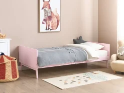 Sale Łóżko Drewno sosnowe BONNAC 90 x 200 cm Pastelowy róż Dzieci Łóżka Drewniane|Wszystkie Meble I Akcesoria Dziecięce