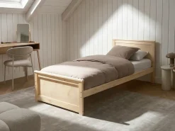 Sale Drewno sosnowe DAUPHIN 90 x 200 cm Jasno Wszystkie Łóżka|Łóżka Drewniane