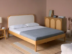 Outlet Łóżko Drewno sosnowe DOSCHES 160 x 200 cm Jasno Łóżka Podwójne|Wszystkie Łóżka