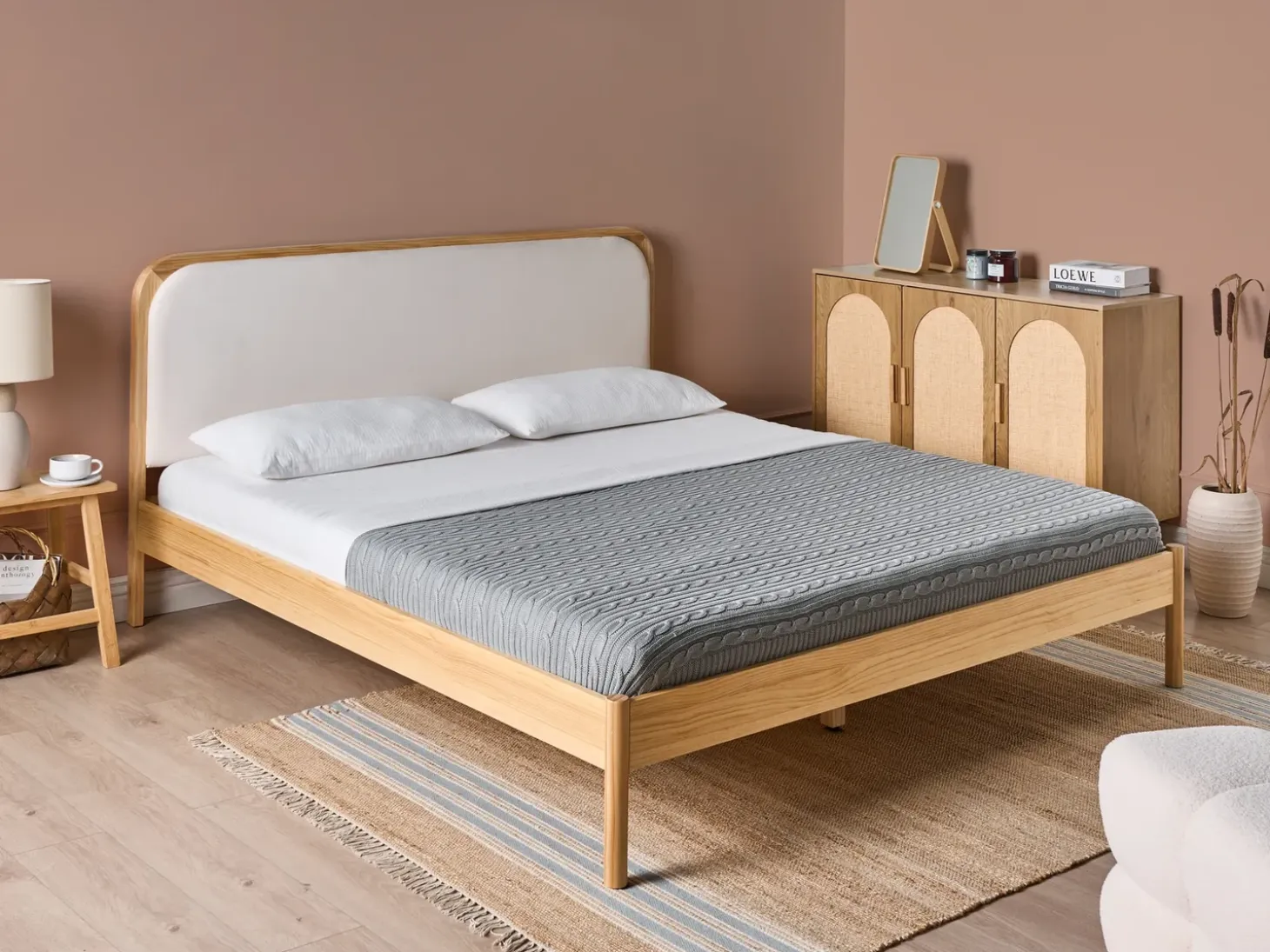 Discount Łóżko Drewno sosnowe DOSCHES 180 x 200 cm Jasno Łóżka Podwójne|Wszystkie Łóżka