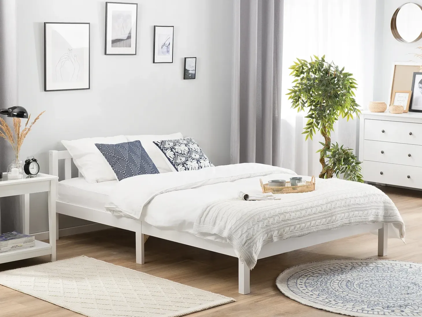 Sale Łóżko Drewno sosnowe FLORAC 180 x 200 cm Łóżka Podwójne|Wszystkie Łóżka