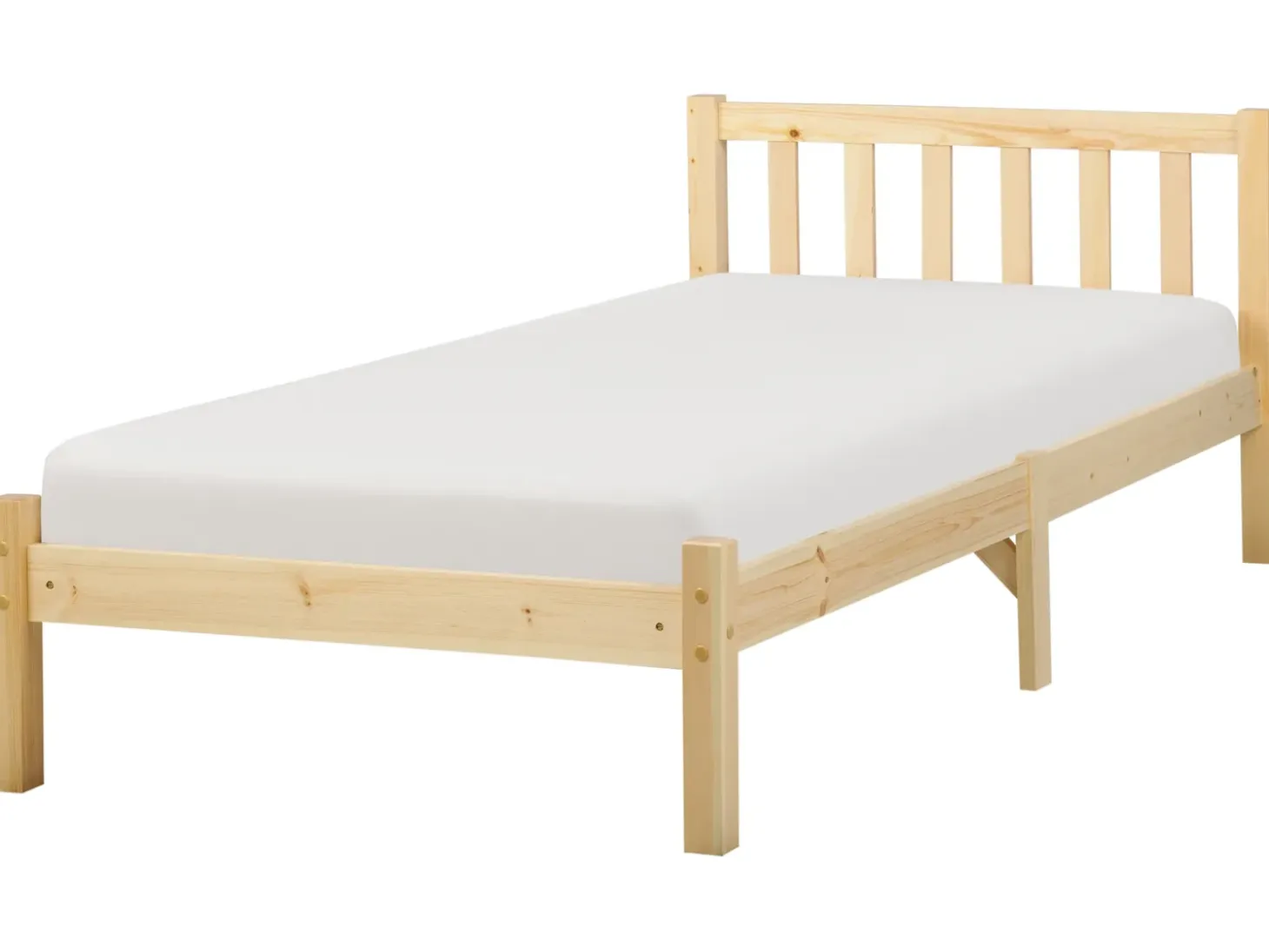 Łóżko Drewno sosnowe FLORAC 90 x 200 cm Jasno Łóżka Pojedyncze|Wszystkie Łóżka
