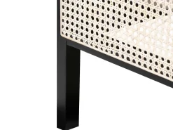 Clearance Łóżko Drewno sosnowe GONFARON 180 x 200 cm Czarny Łóżka Podwójne|Łóżka Rattanowe
