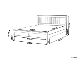 Discount Łóżko Drewno sosnowe MAYENNE 180 x 200 cm Ciemno Łóżka Podwójne|Wszystkie Łóżka