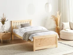 Drewno sosnowe OLENDON 90 x 200 cm Jasno Dzieci Łóżka Pojedyncze|Łóżka Drewniane