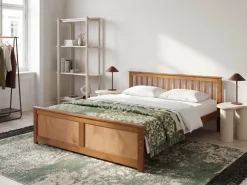 Sale Drewno sosnowe OLENDON 180 x 200 cm Łóżka Podwójne|Wszystkie Łóżka