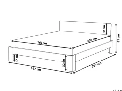 Hot Łóżko Drewno sosnowe ROYAN 160 x 200 cm Jasno Łóżka Podwójne|Wszystkie Łóżka