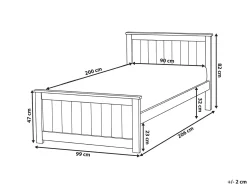 New Drewno sosnowe SABRAN 90 x 200 cm Dzieci Łóżka Pojedyncze|Łóżka Drewniane