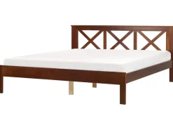 Outlet Łóżko Drewno sosnowe TANNAY 180 x 200 cm Ciemno Łóżka Podwójne|Wszystkie Łóżka