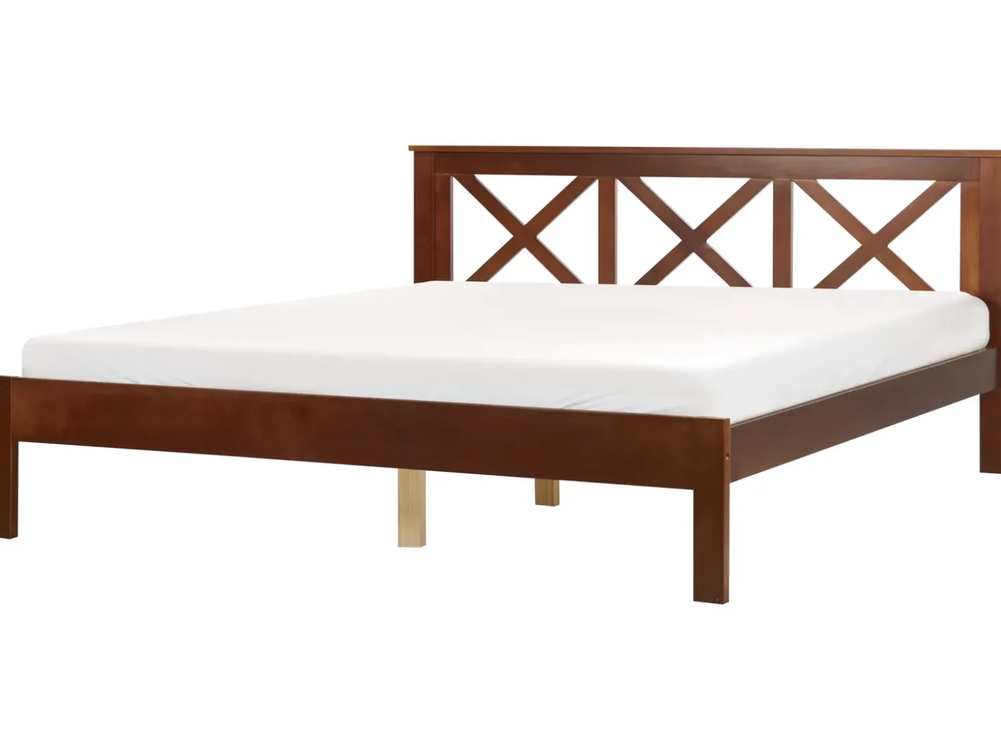 Outlet Łóżko Drewno sosnowe TANNAY 180 x 200 cm Ciemno Łóżka Podwójne|Wszystkie Łóżka