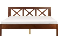 Outlet Łóżko Drewno sosnowe TANNAY 180 x 200 cm Ciemno Łóżka Podwójne|Wszystkie Łóżka
