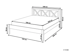 Outlet Łóżko Drewno sosnowe TANNAY 180 x 200 cm Ciemno Łóżka Podwójne|Wszystkie Łóżka