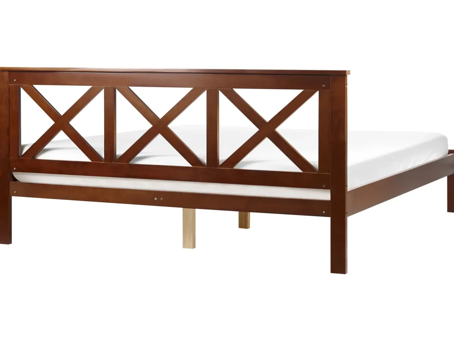Outlet Łóżko Drewno sosnowe TANNAY 180 x 200 cm Ciemno Łóżka Podwójne|Wszystkie Łóżka
