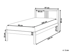 Online Łóżko Drewno sosnowe VANNES 90 x 200 cm Dzieci Łóżka Pojedyncze|Łóżka Drewniane