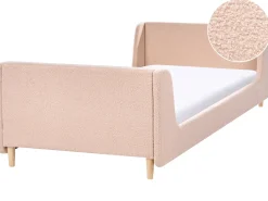 Hot Łóżko dziecięce Boucle LAYE 90 x 200 cm Beżowy Dzieci Wszystkie Meble I Akcesoria Dziecięce|Łóżka Tapicerowane