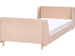 Hot Łóżko dziecięce Boucle LAYE 90 x 200 cm Beżowy Dzieci Wszystkie Meble I Akcesoria Dziecięce|Łóżka Tapicerowane