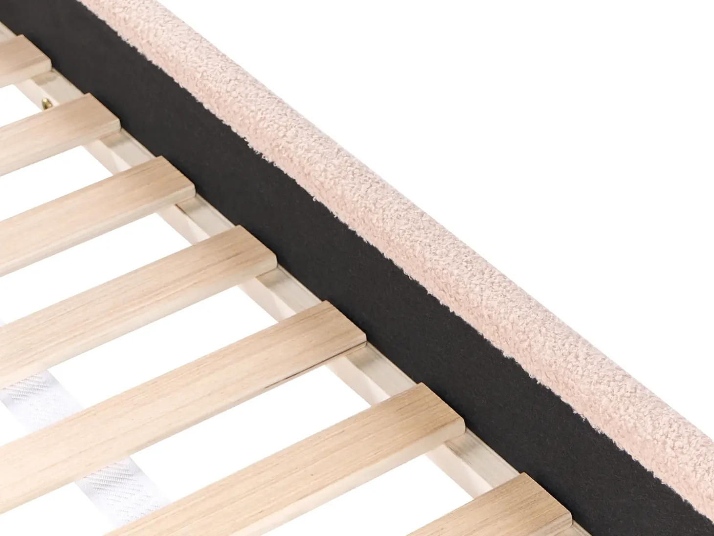 Hot Łóżko dziecięce Boucle LAYE 90 x 200 cm Beżowy Dzieci Wszystkie Meble I Akcesoria Dziecięce|Łóżka Tapicerowane