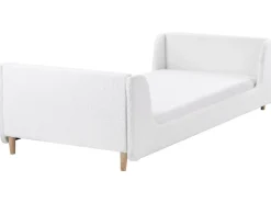 Sale Łóżko dziecięce Boucle LAYE 90 x 200 cm Złamana biel Dzieci Wszystkie Meble I Akcesoria Dziecięce|Łóżka Tapicerowane