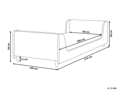 Sale Łóżko dziecięce Boucle LAYE 90 x 200 cm Złamana biel Dzieci Wszystkie Meble I Akcesoria Dziecięce|Łóżka Tapicerowane