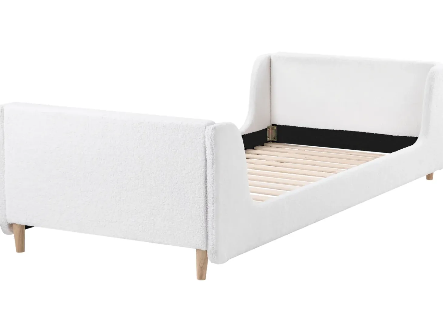 Sale Łóżko dziecięce Boucle LAYE 90 x 200 cm Złamana biel Dzieci Wszystkie Meble I Akcesoria Dziecięce|Łóżka Tapicerowane