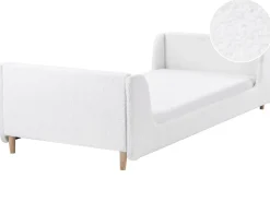 Sale Łóżko dziecięce Boucle LAYE 90 x 200 cm Złamana biel Dzieci Wszystkie Meble I Akcesoria Dziecięce|Łóżka Tapicerowane