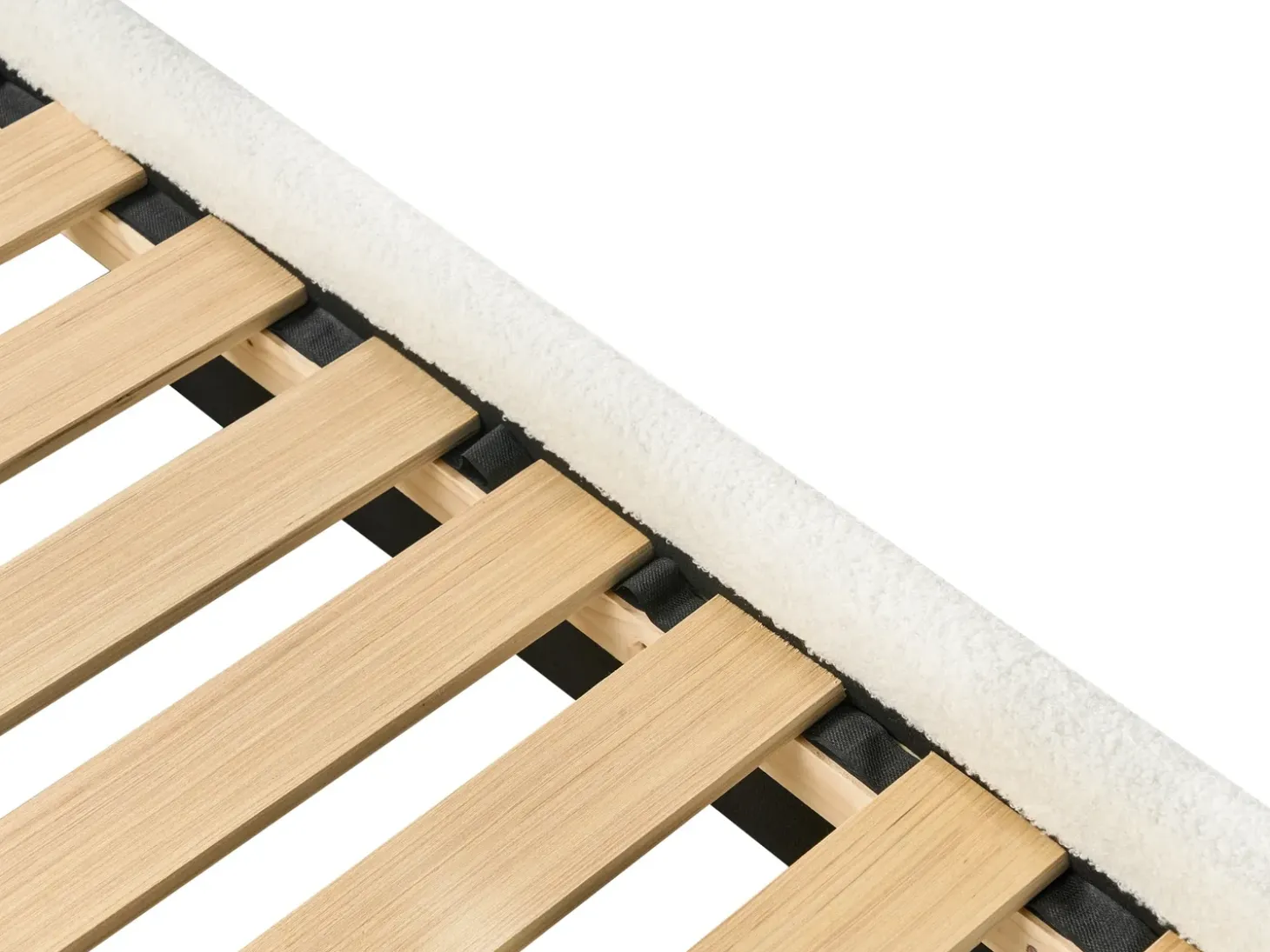 Outlet Łóżko dziecięce Chmurka Boucle BELLEVUE 90 x 200 cm Złamana biel Dzieci Wszystkie Meble I Akcesoria Dziecięce|Łóżka Tapicerowane